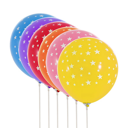 Globo Impreso Con Estrellas #12 10pz