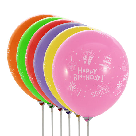 Globo Impreso Happy Birthday #12 10pz